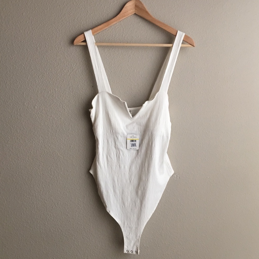 Free People Pippa Thong Bodysuit Ivory M